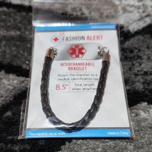 FASHION ALERT INTERCHANGEABLE BRAIDED UNISEX MEDICAL BRACELET 8.5"
